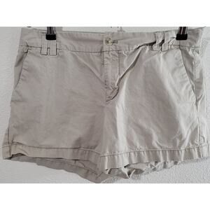 Ann Taylor Loft Beige Mid Rise Chino Shorts 6 Lightweight 100% Cotton Soft